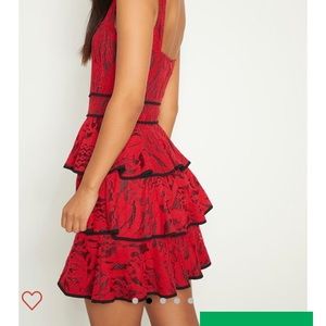 plt red lace dress